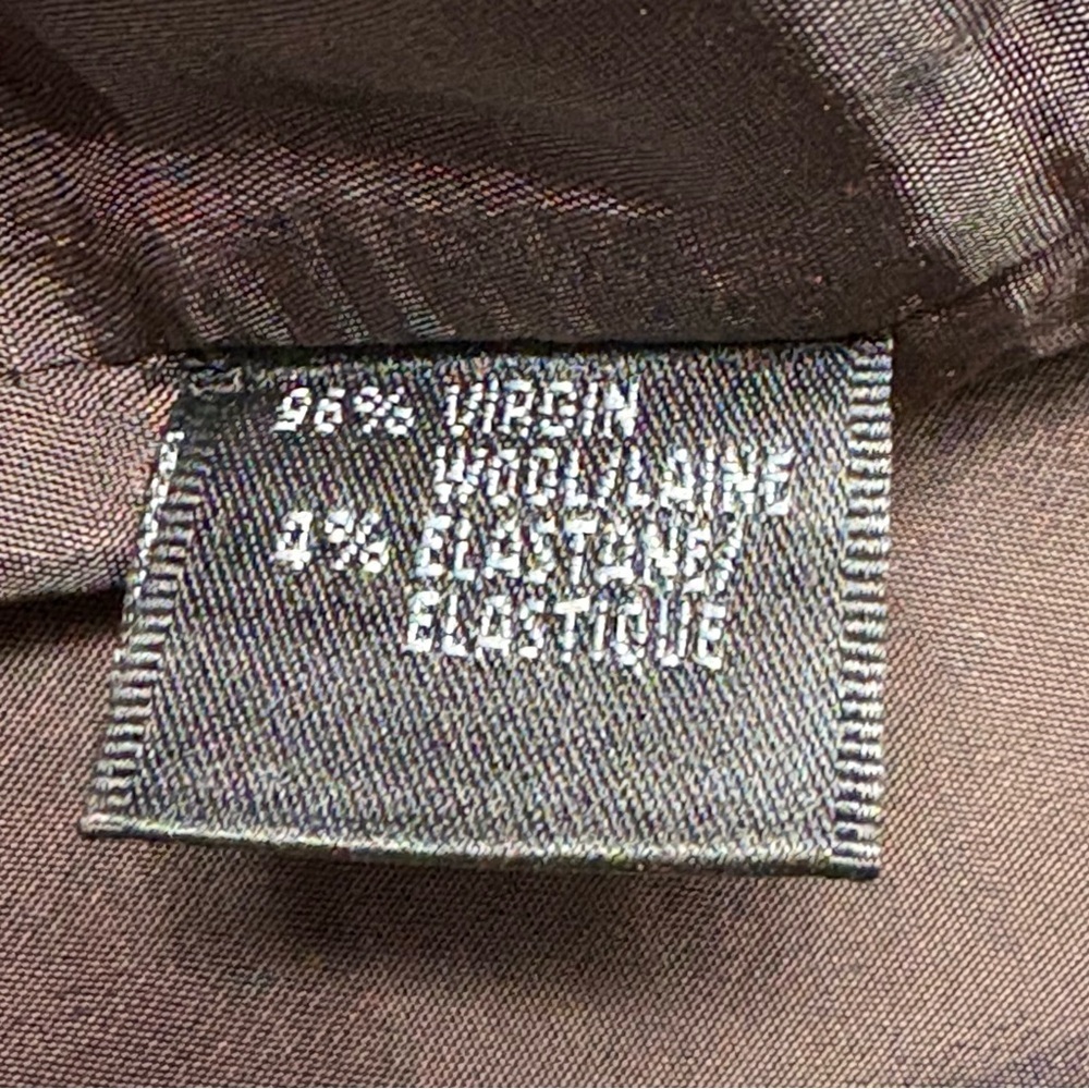 Lafayette 148 Wool Blend Pencil Skirt Size 10 Brown Side Zip Vent Back *Read - Picture 9 of 10